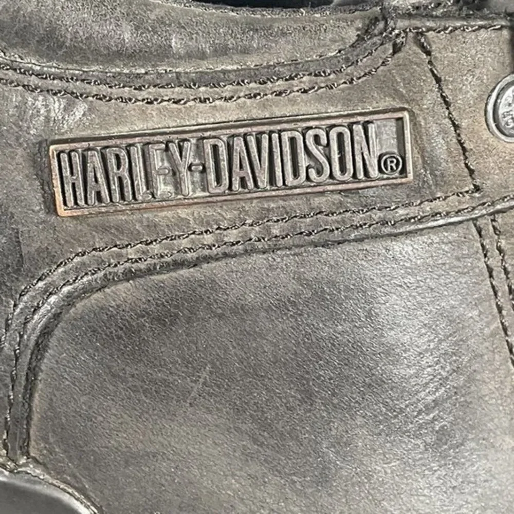 Harley Davidson Low Top Boots Mens Sz 8.5 Womens 10 Riding Black‎ Leather Shoes